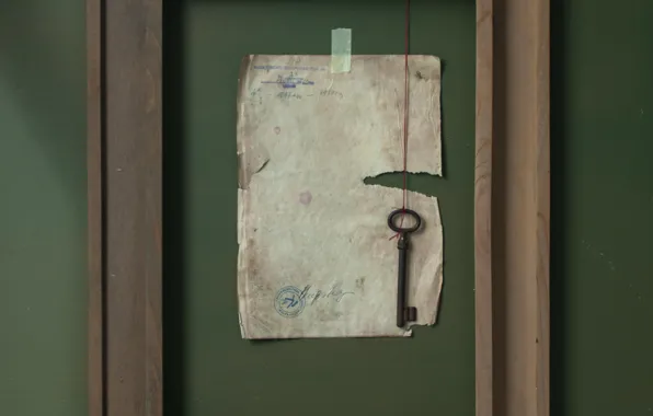 Картинка лист, рамка, ключ