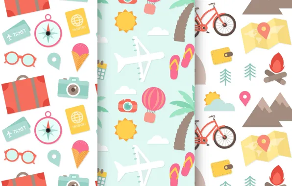 Фон, текстура, pattern, Camera, Travel, collection, Plane, Ice cream