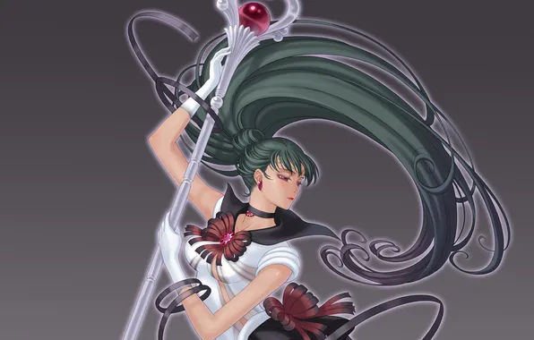 Девушка, посох, sailor pluto, Bishoujo senshi sailor moon, Meiou Setsuna