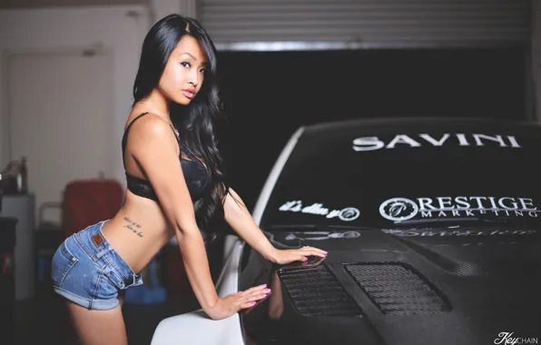 Картинка girl, shorts, tattoo, brunette, asian