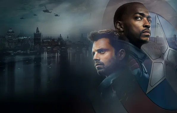 Сериал, постер, комикс, MARVEL, Anthony Mackie, Энтони Маки, TV series, Sebastian Stan