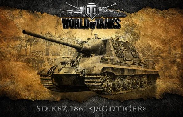 Картинка World of tanks, WoT, мир танков, истребитель танков, Jagdtiger, пт-сау, немецкая, Ягдтигер