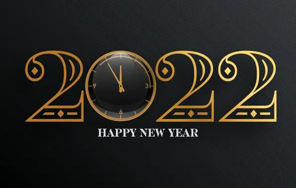 Праздник, часы, новый год, черный фон, Happy New Year, с новым годом, Merry Christmas, 2022