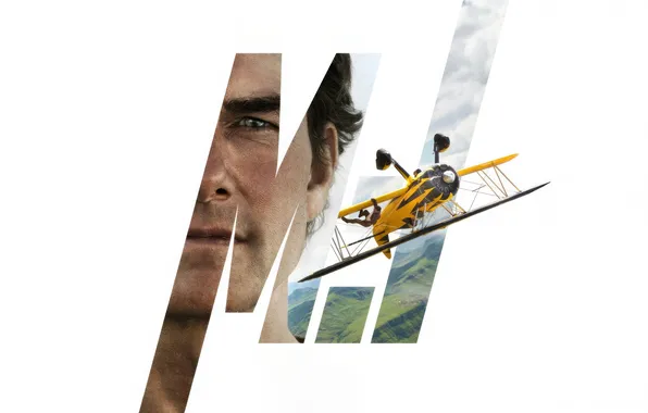 Белый фон, самолёт, боевик, постер, Том Круз, Tom Cruise, Ethan Hunt, Миссия невыполнима: Финальная расплата