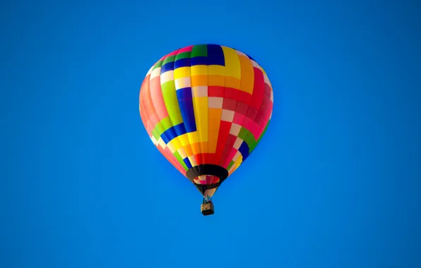 Картинка небо, полет, воздушный шар, корзина