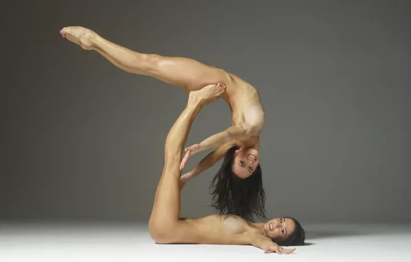 Smile, nude, naked, Magdalena, Julietta, having fun, gymnastic girls