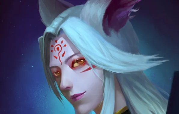 Взгляд, арт, парень, ушки, Onmyouji, Onmyoji, Onmyouji (NetEase), Youko