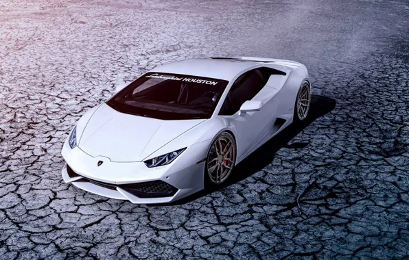 Картинка Lamborghini, Front, White, Houston, Supercar, ADV.1, Huracan, LP640-4