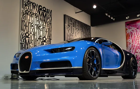 Картинка Bugatti, Blue, Black, Chiron