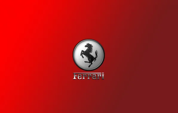 Фон, значок, красная, Ferrari. эмблема
