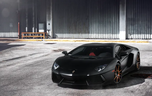 Черный, ламборгини, авентадор, autowalls, Lamborghini Aventador LP700-4