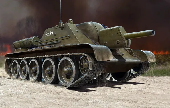 Картинка САУ, СУ-122, советская самоходно-артиллерийская установка