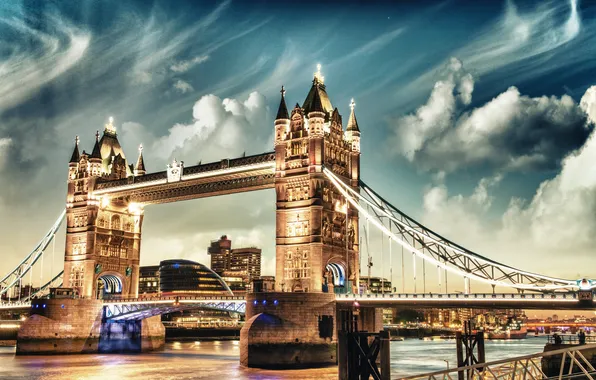 Картинка Tower Bridge, London, England, Thames River
