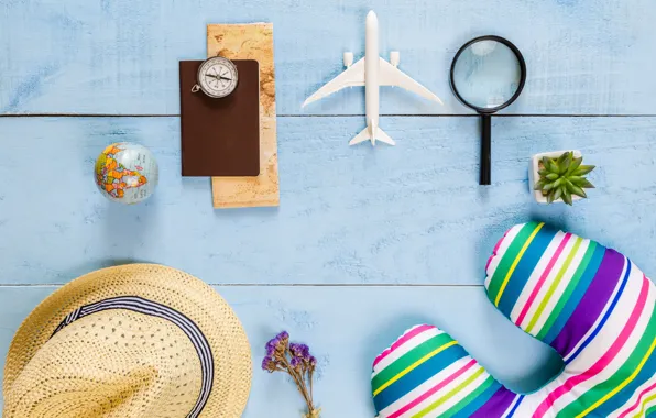 Море, отдых, шляпа, Самолет, sea, hat, Лупа, Holiday