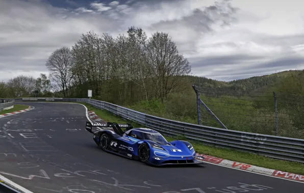 Картинка синий, Volkswagen, прототип, prototype, тесты, Nürburgring, Nordschleife, 2019