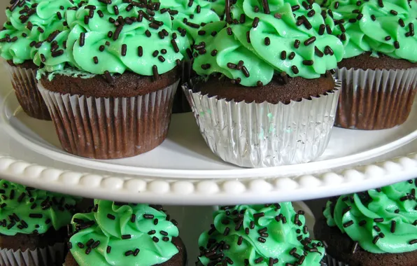 Картинка Green, Chocolate, Cupcake, Mint, Mint Cupcake