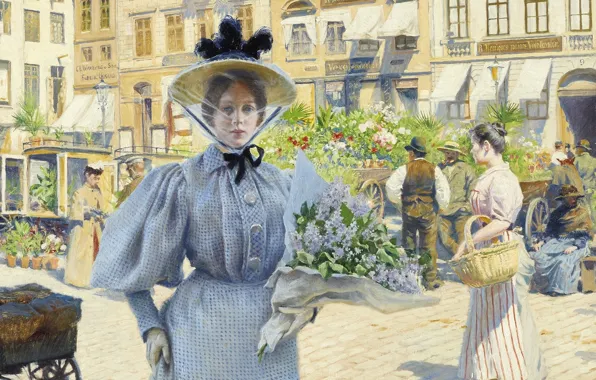 Картинка датский живописец, 1895, Danish painter, Поль Густав Фишер, Paul Gustav Fischer, oil on canvas, Paul …