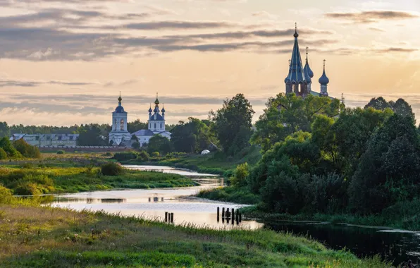 Картинка утро, речка, Дунилово, Ивановская область, Andrey Gubanov