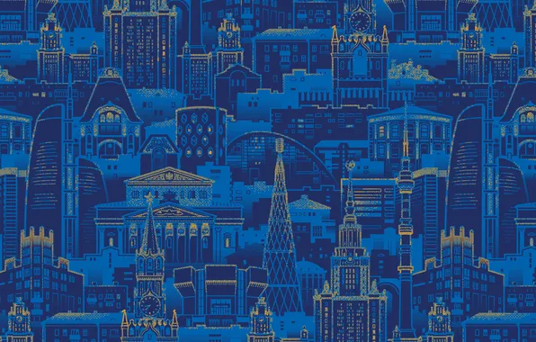 Здания, москва, вектор, кремль, пиксель