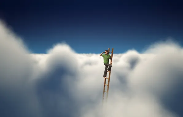 Небо, облака, человек