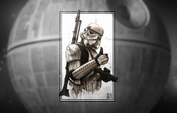 Рисунок, Империя, Арт, Stormtrooper, StarWars, Звезда смерти, Звездные Воины, by Shane Molina
