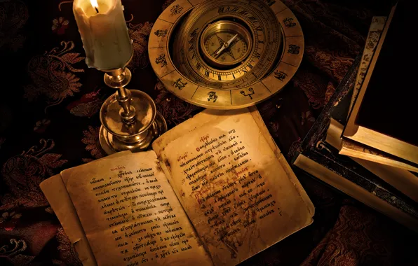 Картинка надпись, книги, свеча, компас, знаки зодиака, гарри поттер
