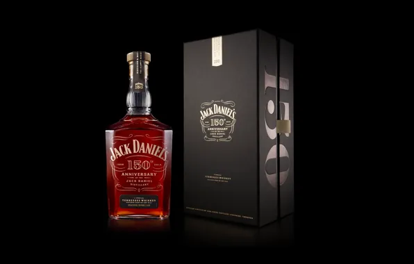 Картинка коробка, виски, whiskey, whisky, Bourbon, Джек Дэниэлс, Jack daniels, Виски Jack Daniel's 150th Anniversary