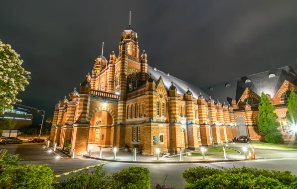 Картинка ночь, Австралия, фонари, Брисбен, Brisbane, Old Museum Brisbane