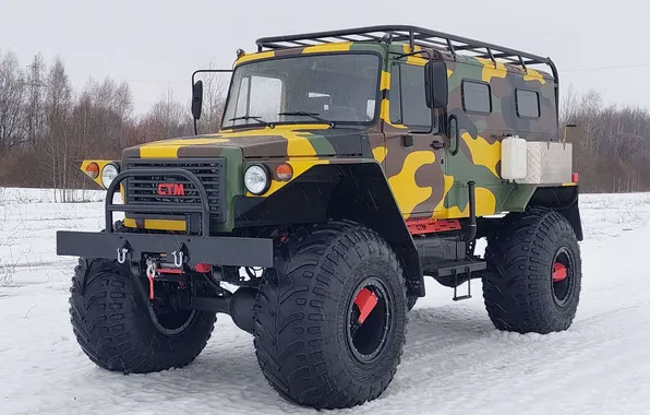 Машина, снег, дождь, вездеход