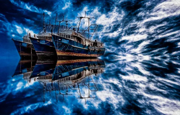 Мечта, океан, dream, лодки, ocean, синие, красивые, blue