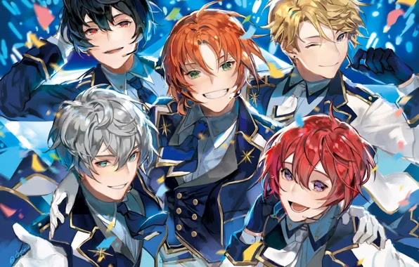 Knights, Ensemble Stars!, Tsukinaga Leo, Sakuma Ritsu, Sena Izumi, Chyoellll, Narukami Arashi, Suou Tsukasa