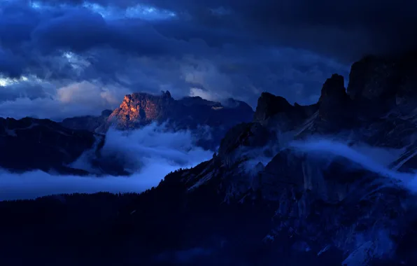 Картинка свет, горы, скалы, утро, Италия, пики, Доломитовые Альпы
