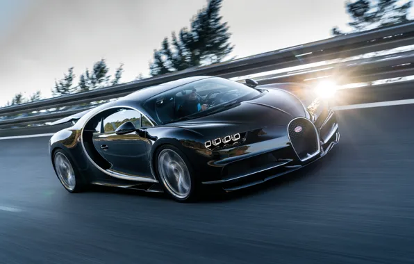 Chiron, скорость, 2016, движение, водитель, Bugatti, трасса