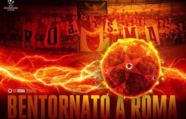 Wallpaper, sport, stadium, football, fans, AS Roma, UEFA Champions League, Stadio Olimpico