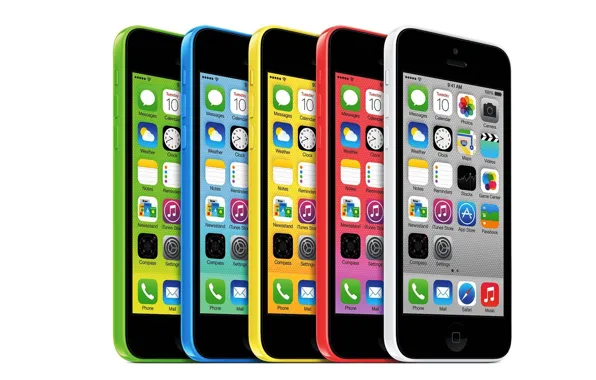 Apple, Цвета, Colors, Smartphone, Смартфон, IOS 7, iPhone 5C