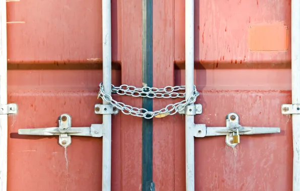 Chains, doors, container, lock