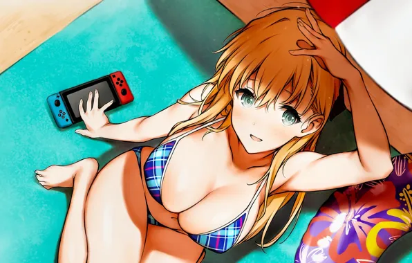 Kawaii, beach, boobs, big, breast, anime, tits, manga