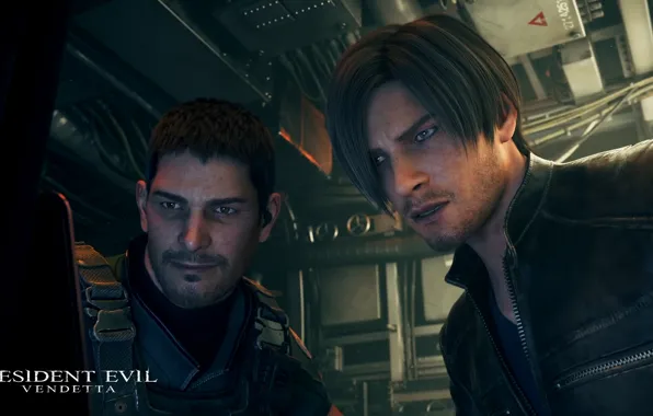 Dark, wallpaper, resident evil, military, scene, leon kennedy, friends, chris redfield