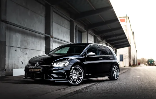 Volkswagen, Front, Black, Golf, Side, Golf R, Wheels, Golf 7