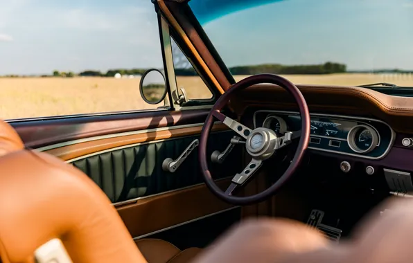 Картинка Mustang, Ford, steering wheel, Ringbrothers, 1965 Ford Mustang Convertible, Ford Mustang Uncaged