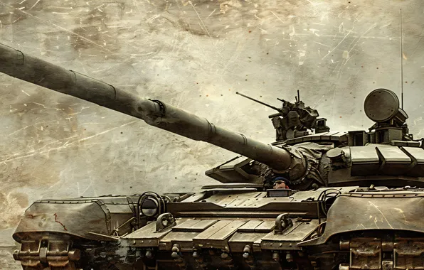 Картинка Башня, Ствол, Танк, Цифровое искусство, Крупным планом, ИИ-арт, Искусство искусственного интеллекта, Нейросеть
