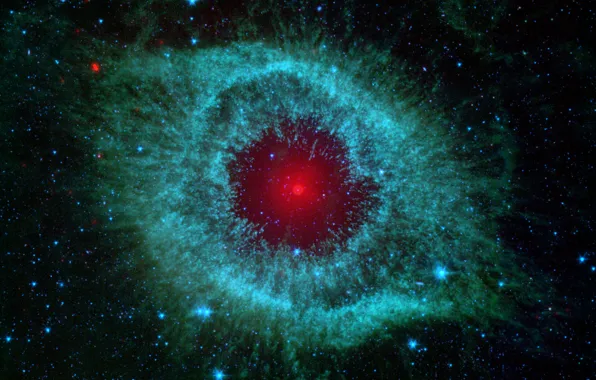 Картинка туманность, улитка, nebula, spitzer, infrared, helix