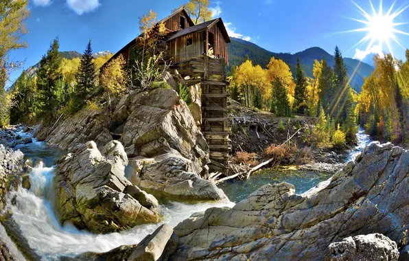 Картинка wooden, stones, cabin, stair