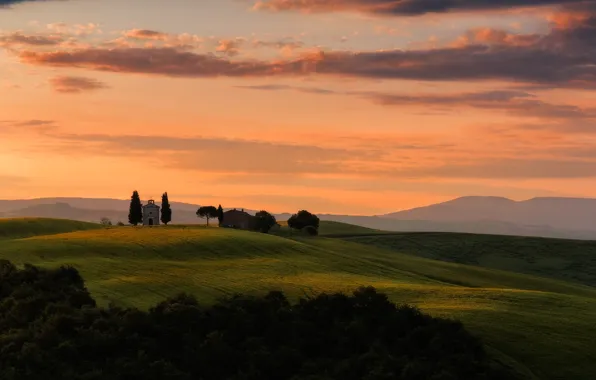 Картинка природа, sunrise, Madonna di Vitaleta