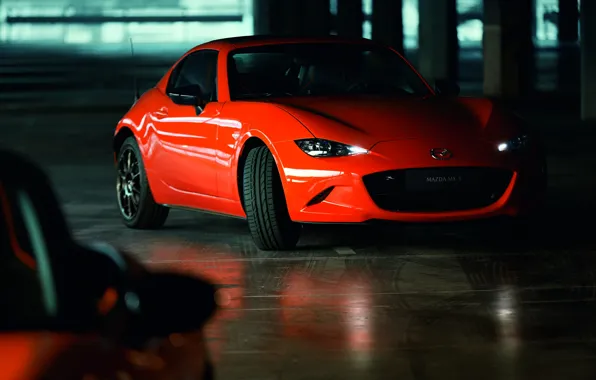 Оранжевый, парковка, Mazda, тарга, 30th Anniversary Edition, 2019, MX-5 RF
