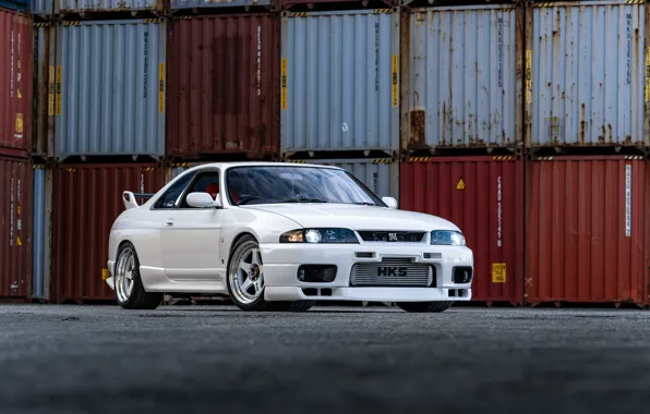 Nissan, White, Skyline, Nissan Skyline, R33, Containers, Skyline R33
