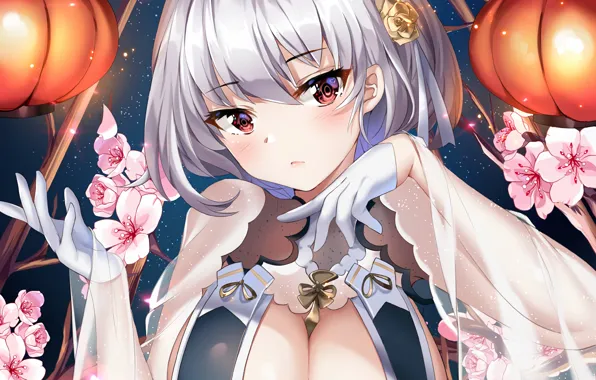 Girl, sexy, cleavage, dress, boobs, anime, beautiful, short hair