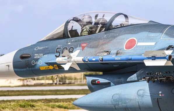 Кабина, Mitsubishi, пилот, истребитель-бомбардировщик, F-2A