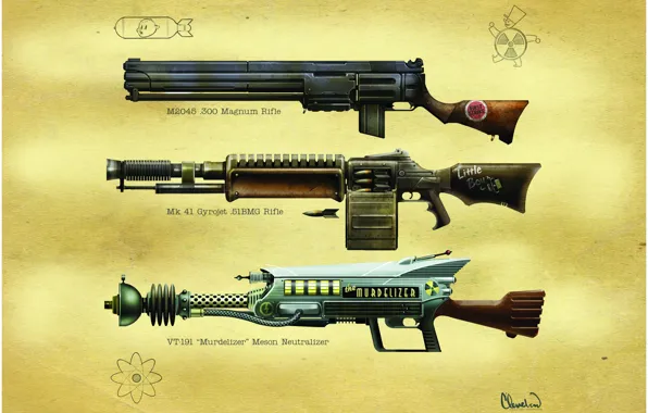 Оружие, пулемет, Fallout, винтовка, лазерная