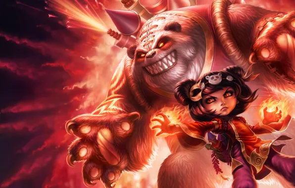Медведь, девочка, League of Legends, Лига Легенд, Annie, Dark Child